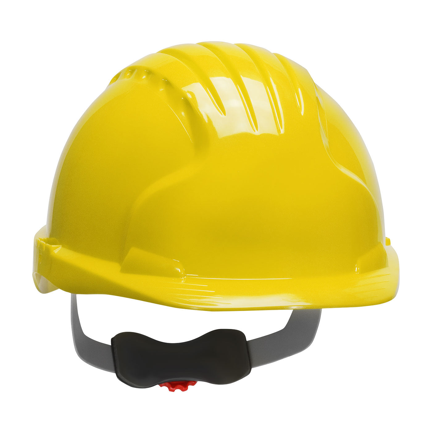 Evolution Deluxe 6161 wheel ratchet class e type I cap style hard hat in yellow | Front Right View