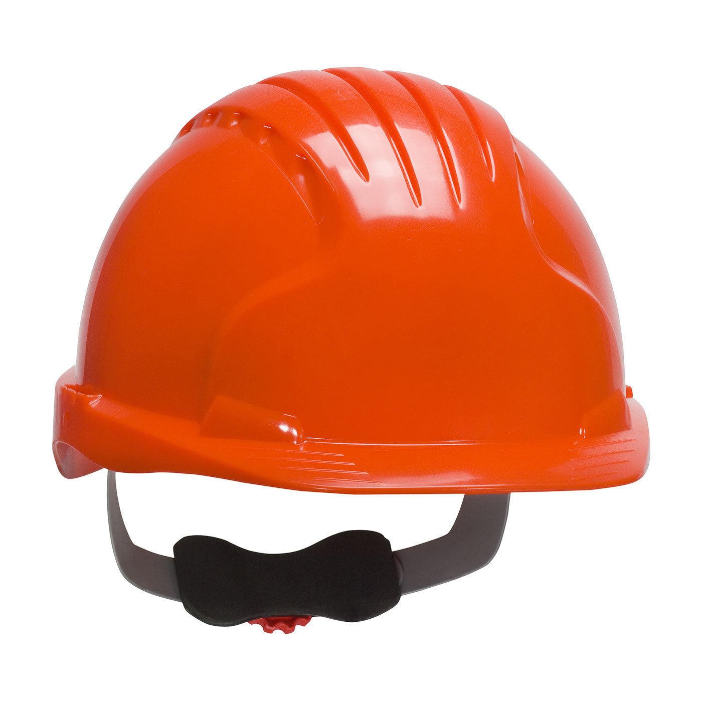 Evolution Deluxe 6161 wheel ratchet class e type I cap style hard hat in orange | Front Right View