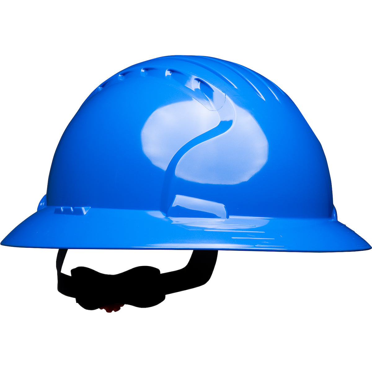 Evolution Deluxe 6161 wheel ratchet class e type I full brim hard hat in blue | Front Right View