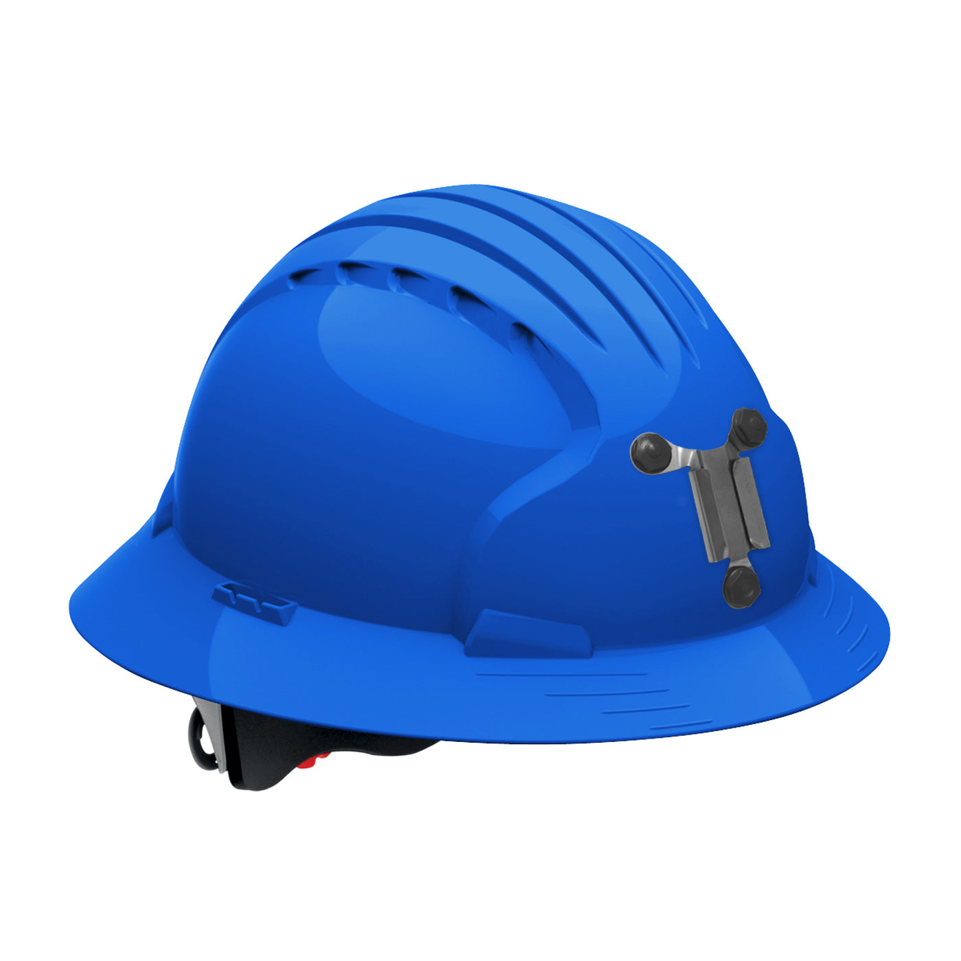 Evolution Deluxe 6161 wheel ratchet class c type I full brim hard hat in blue | Front Right View