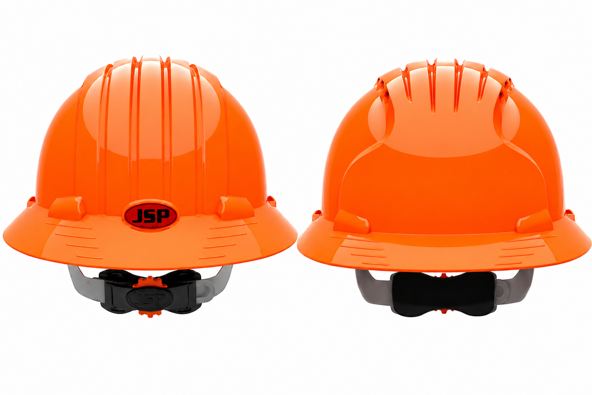 JSP EVO6161 FULL BRIM, NEON ORANGE, VENTED, 6-PT, WHEEL RATCHT, CLASS C