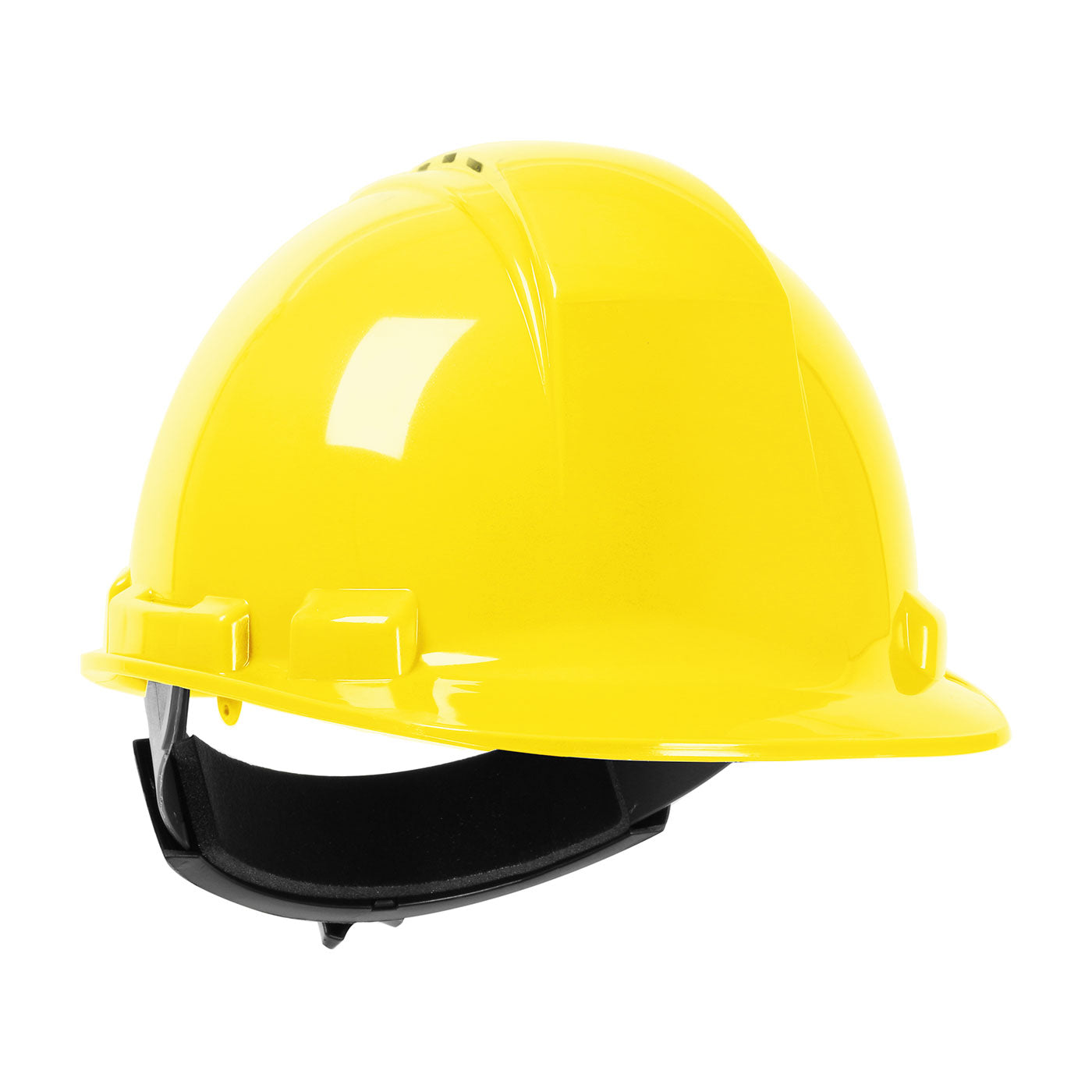 Whistler wheel ratchet class c type I cap style hard hat in yellow | Front RIght View