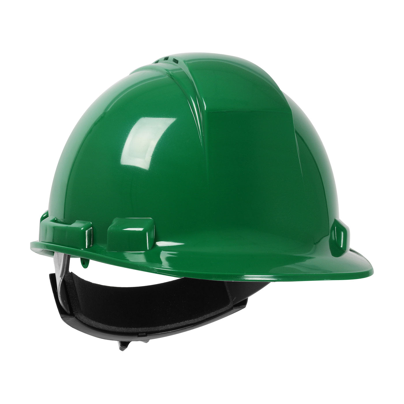 Whistler wheel ratchet class c type I cap style hard hat in green | Front Right View