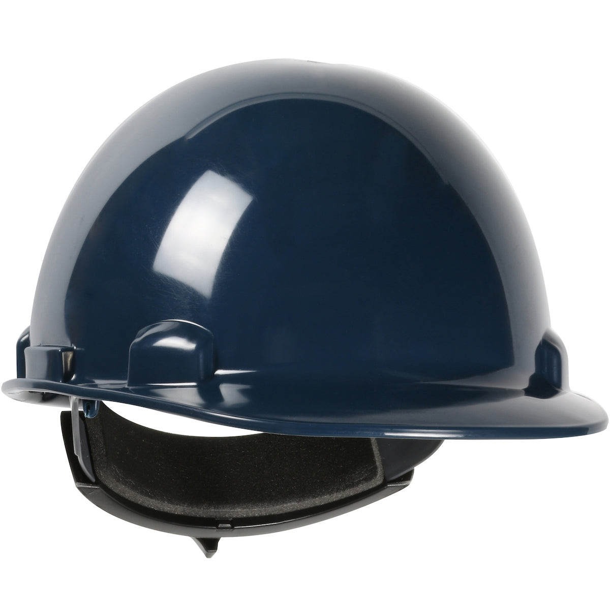 Dom wheel ratchet class e type I cap style hard hat in navy | Front Right View
