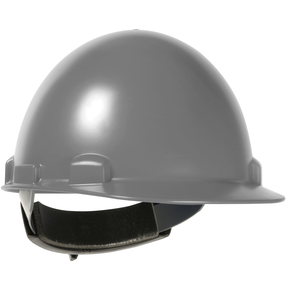 Stromboli swing ratchet class e type I cap style hard hat in gray | Front Right View