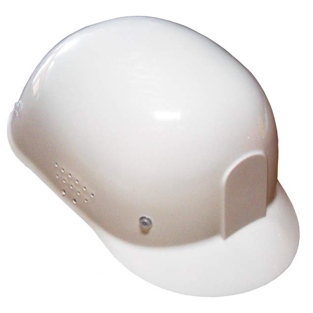Diamond 4 pt pinlock cap style bump cap in white | front right view