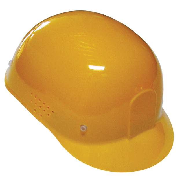 Diamond 4 pt pinlock cap style bump cap in yellow | front right view