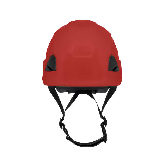 Dareware smooth glide ratchet cap style safety helmet in red | front view