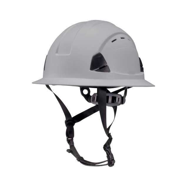 Dareware smooth glide ratchet cap style safety helmet in light gray | sde view