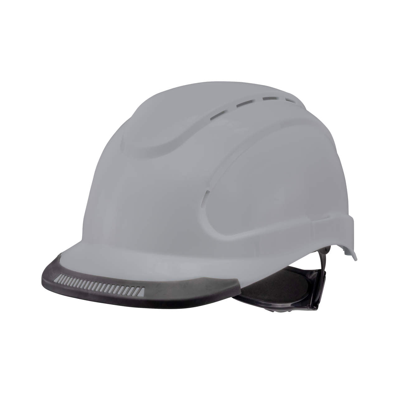 Hypeman 6 pt ratchet cap style safety hard hat in light gray | side view