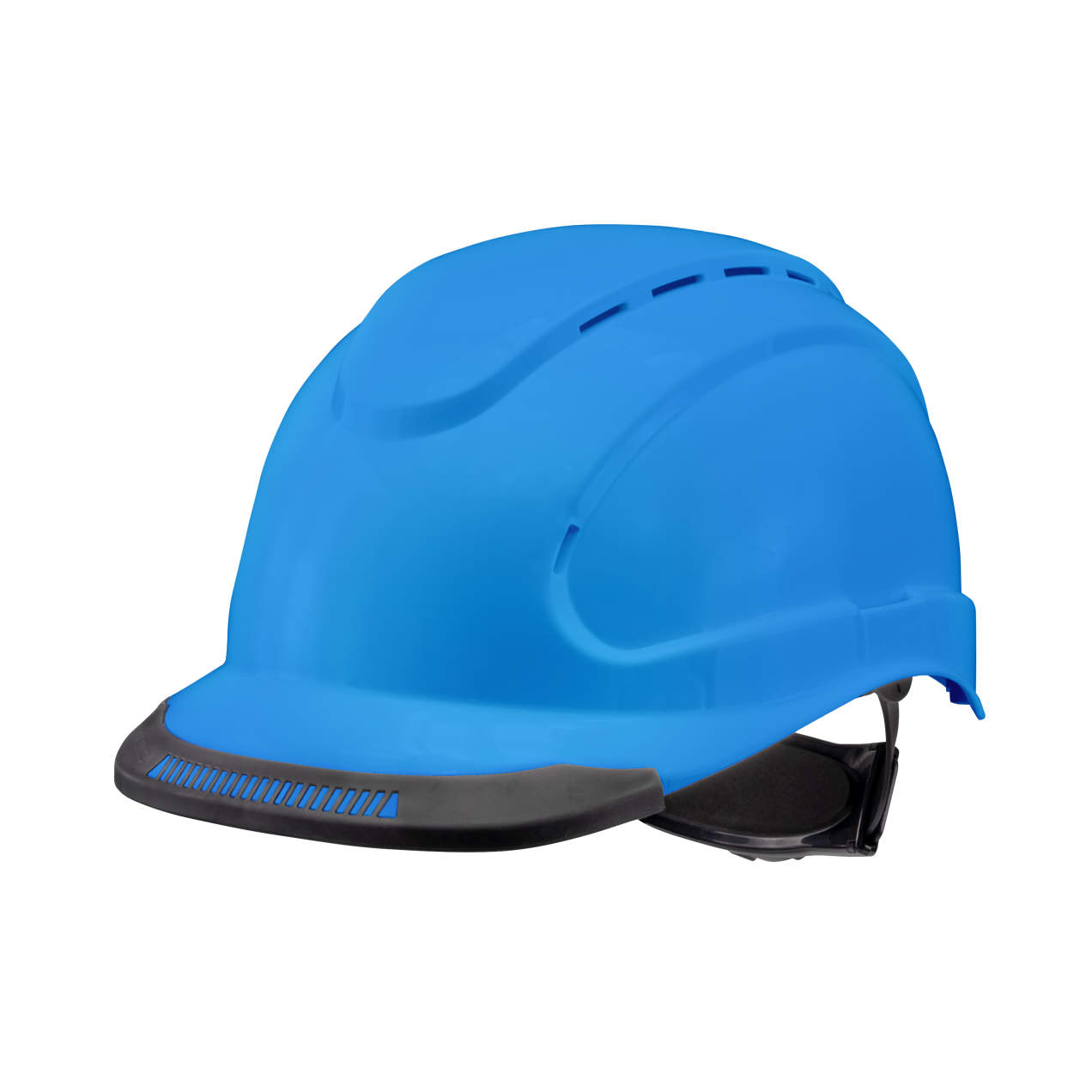Hypeman 6 pt ratchet cap style safety hard hat in ocean blue | side view