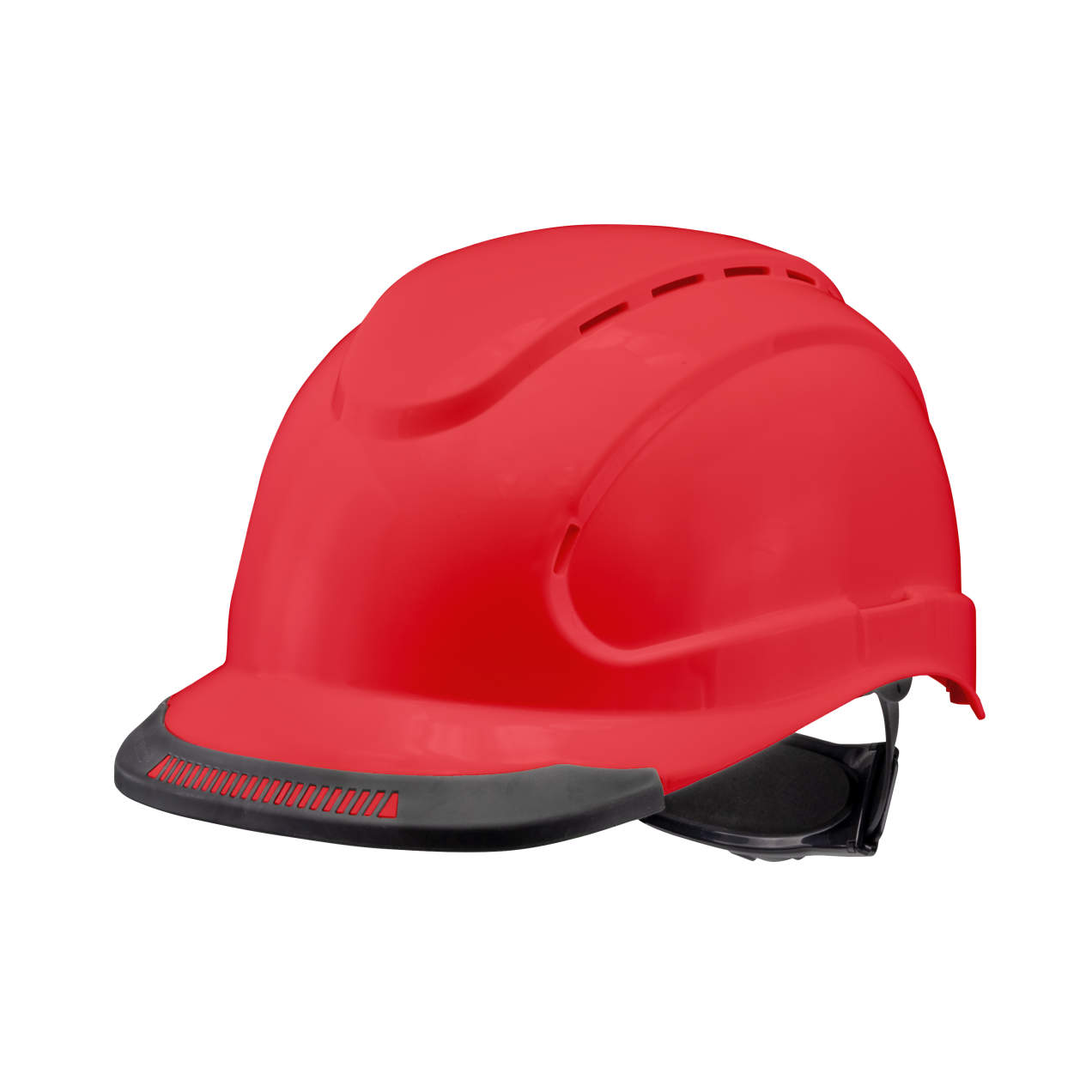 Hypeman 6 pt ratchet cap style safety hard hat in red | side view