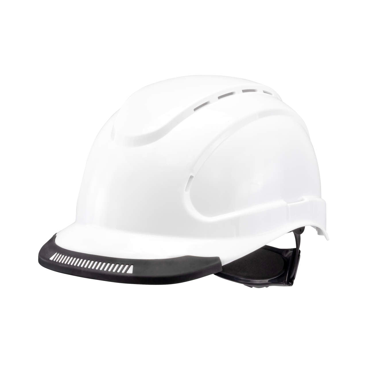 Hypeman 6 pt ratchet cap style safety hard hat in white | side view