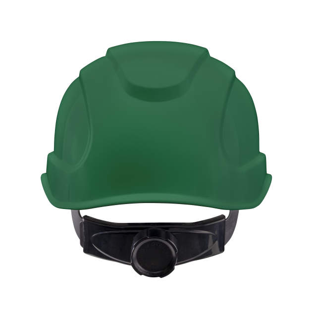 Hypeman 6 pt ratchet cap style safety hard hat in green | back view