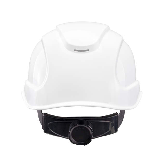 Hypeman 6 pt ratchet cap style safety hard hat in white | back view