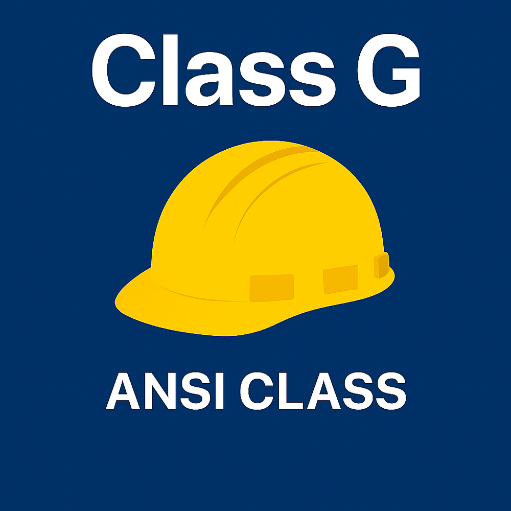 ANSI Class G hard hat icon for general electrical protection up to 2,200 volts.