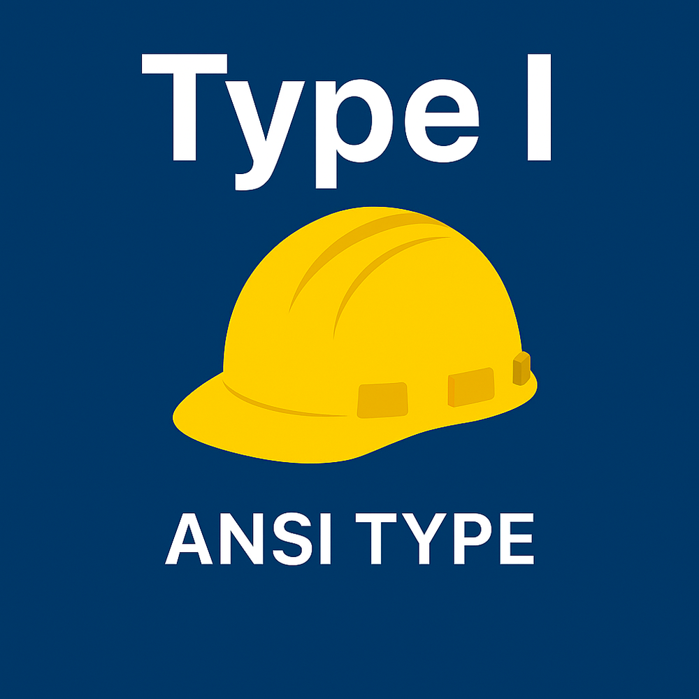 ANSI Type I hard hat icon showing top-impact protection.