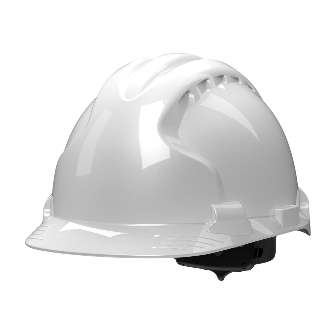 MK8 Evolution wheel ratchet class e type iI cap style hard hat in white | Front Left View