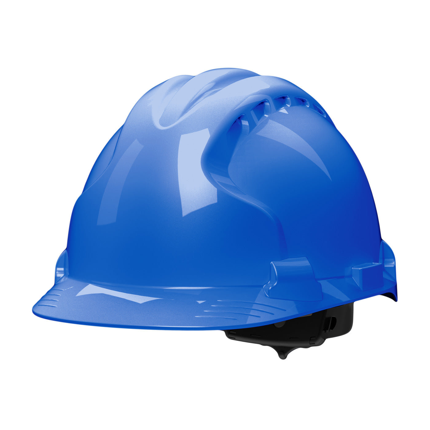 MK8 Evolution wheel ratchet class e type iI cap style hard hat in blue | Front Left View