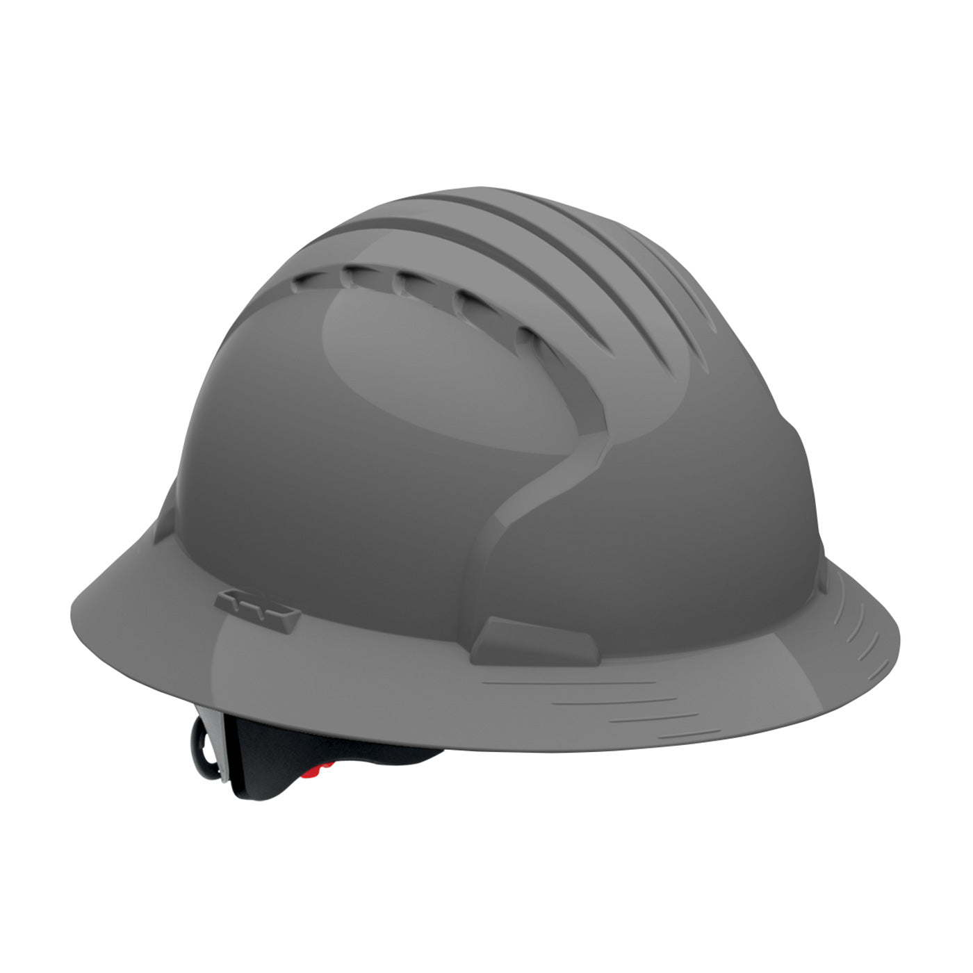 Evolution Deluxe 6161 wheel ratchet  class e type I full brim hard hat in gray | Front Right View