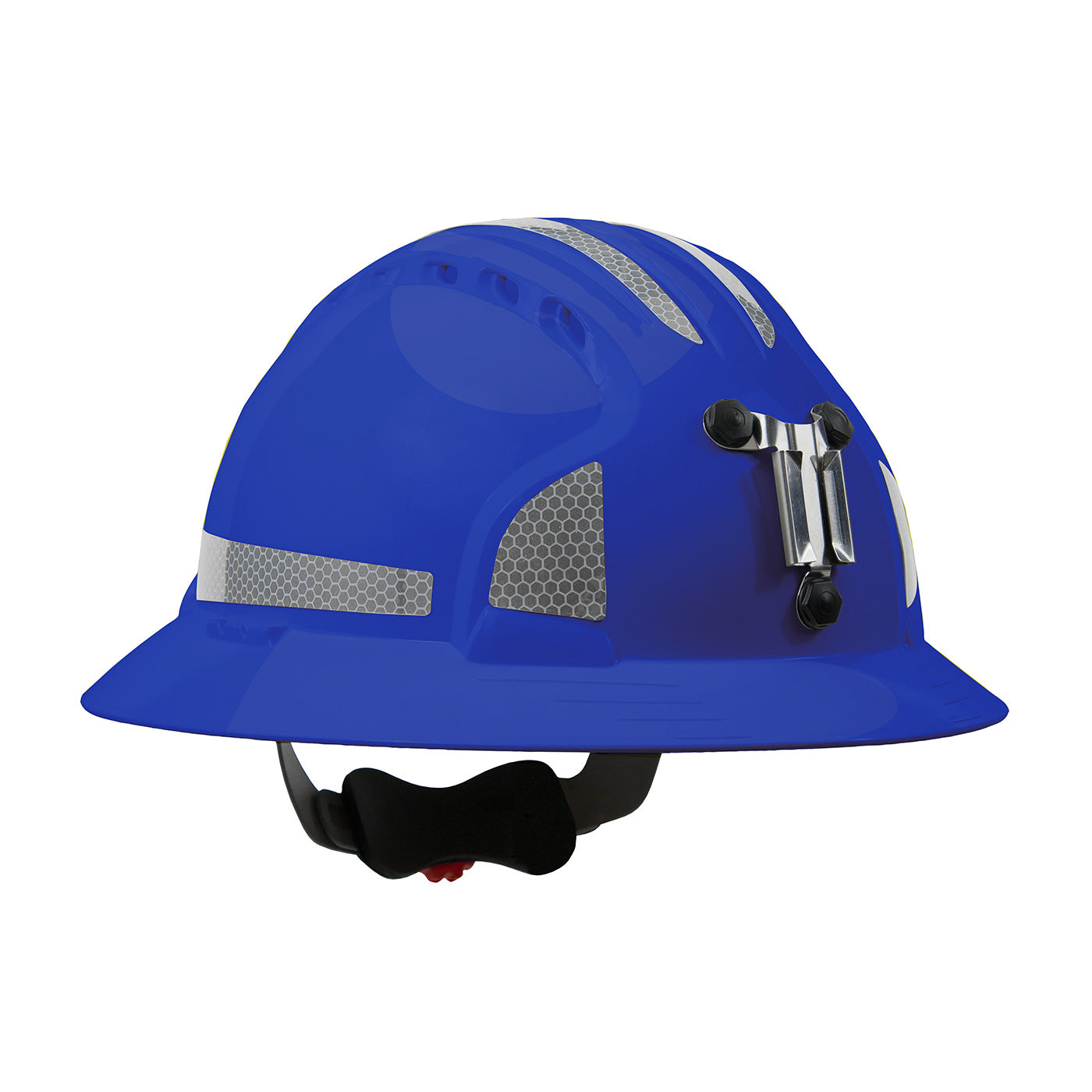 Evolution Deluxe 6161 wheel ratchet class c type I full brim hard hat in blue | Front Right View