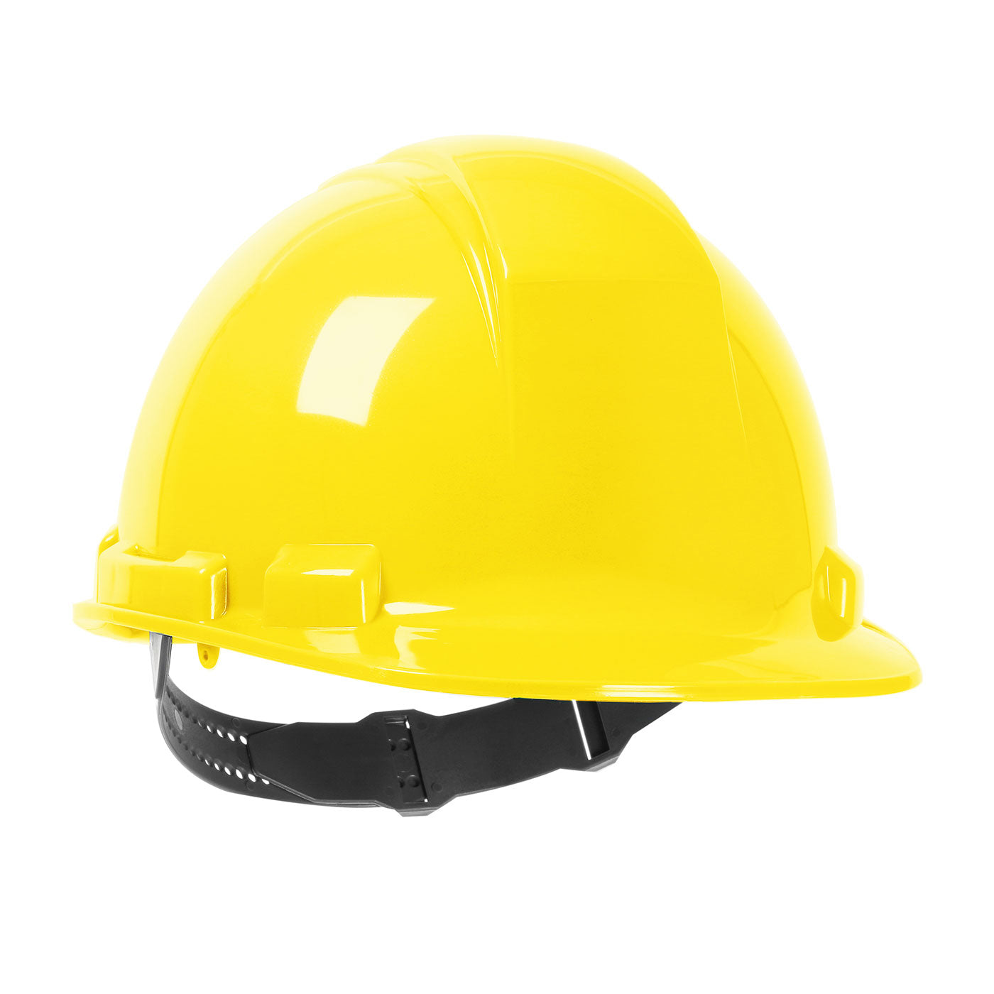 Whistler 4-point textile suspension class e type I cap style hard hat in yellow | Front Right View