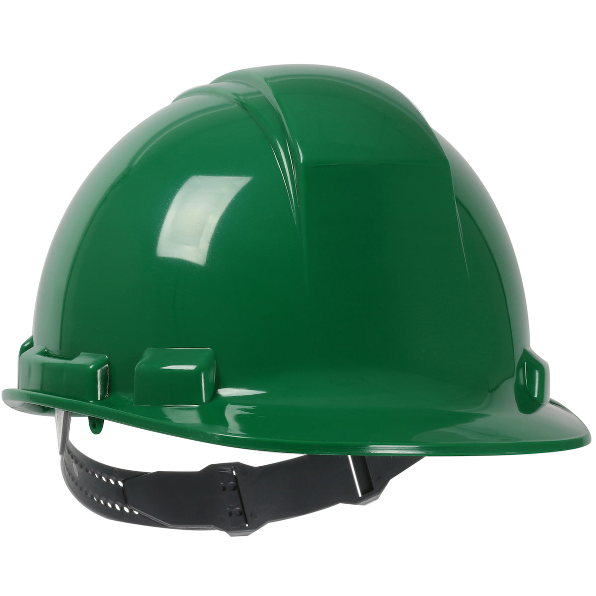 Whistler 4-point textile suspension class e type I cap style hard hat in dark green | Front Right View