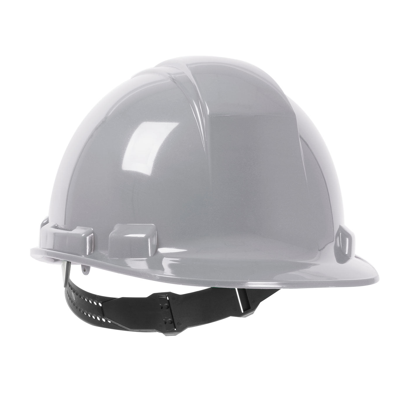 Whistler 4-point textile suspension class e type I cap style hard hat in gray | Front Right View
