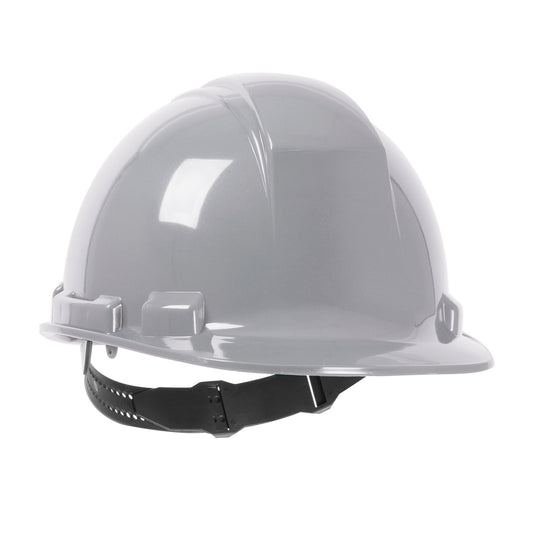 Whistler 4-point textile suspension class e type I cap style hard hat in gray | Front Right View