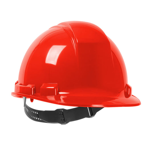 Whistler 4-point textile suspension class e type I cap style hard hat in red | Front Right View