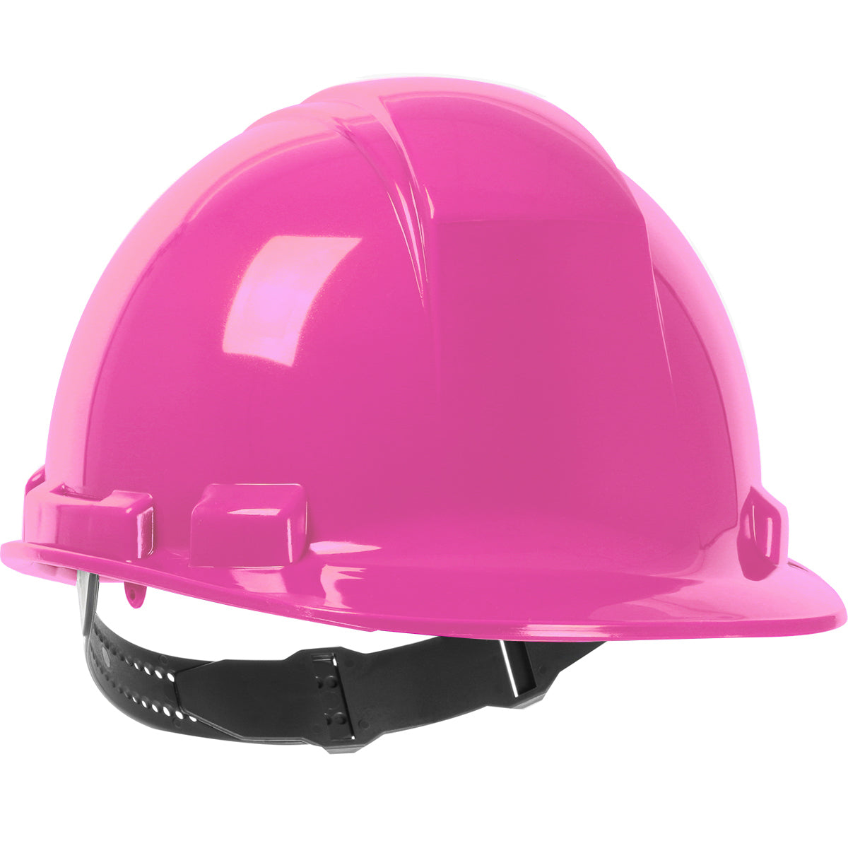 Whistler 4-point textile suspension class e type I cap style hard hat in pink | Front Right View
