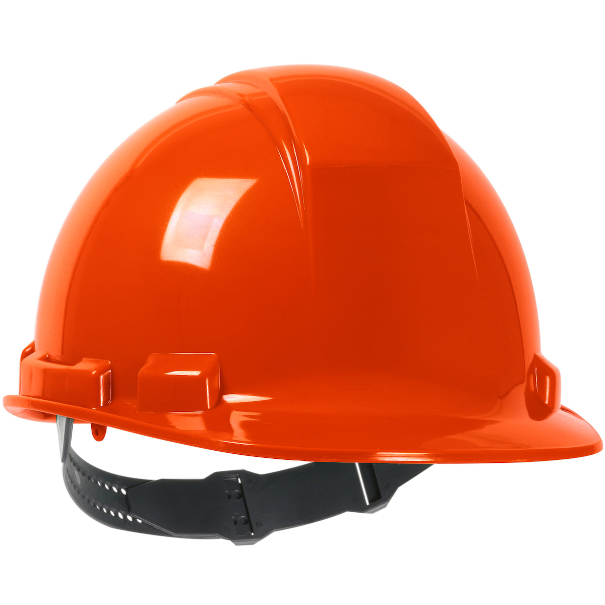 Whistler 4-point textile suspension class e type I cap style hard hat in hi-viz orange | Front Right View