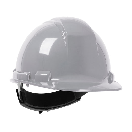 Whistler wheel ratchet class e type I cap style hard hat in gray | Front Right View