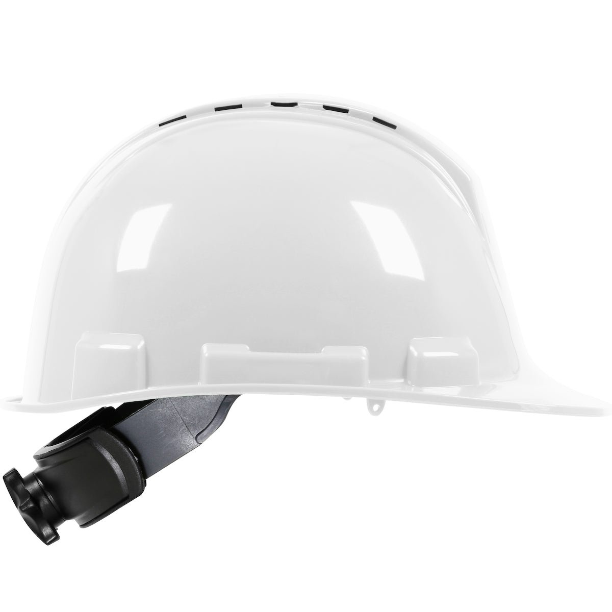 Whistler wheel ratchet class c type I cap style hard hat in white | Side View