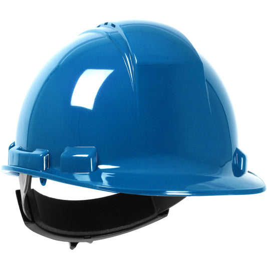 Whistler wheel ratchet class c type I cap style hard hat in sky blue | Front Right View