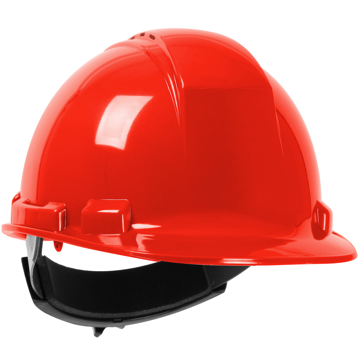 Whistler wheel ratchet class c type I cap style hard hat in red | Front Right View