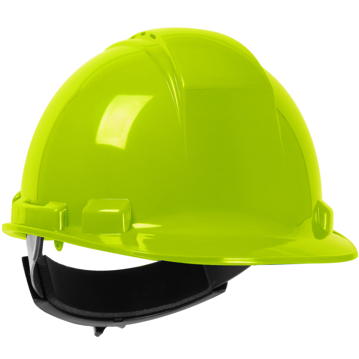 Whistler wheel ratchet class c type I cap style hard hat in yellow | Front Right View