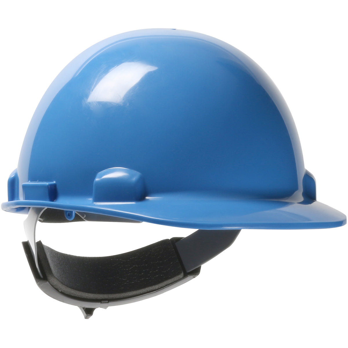 Dom swing ratchet class e type I cap style hard hat in sky blue | Front Right View