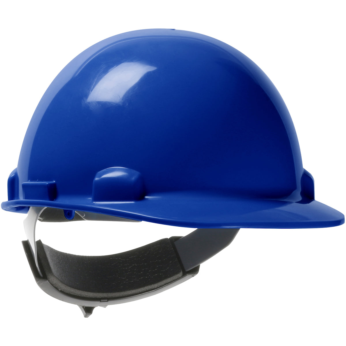 Dom swing ratchet class e type I cap style hard hat in royal | Front Right View
