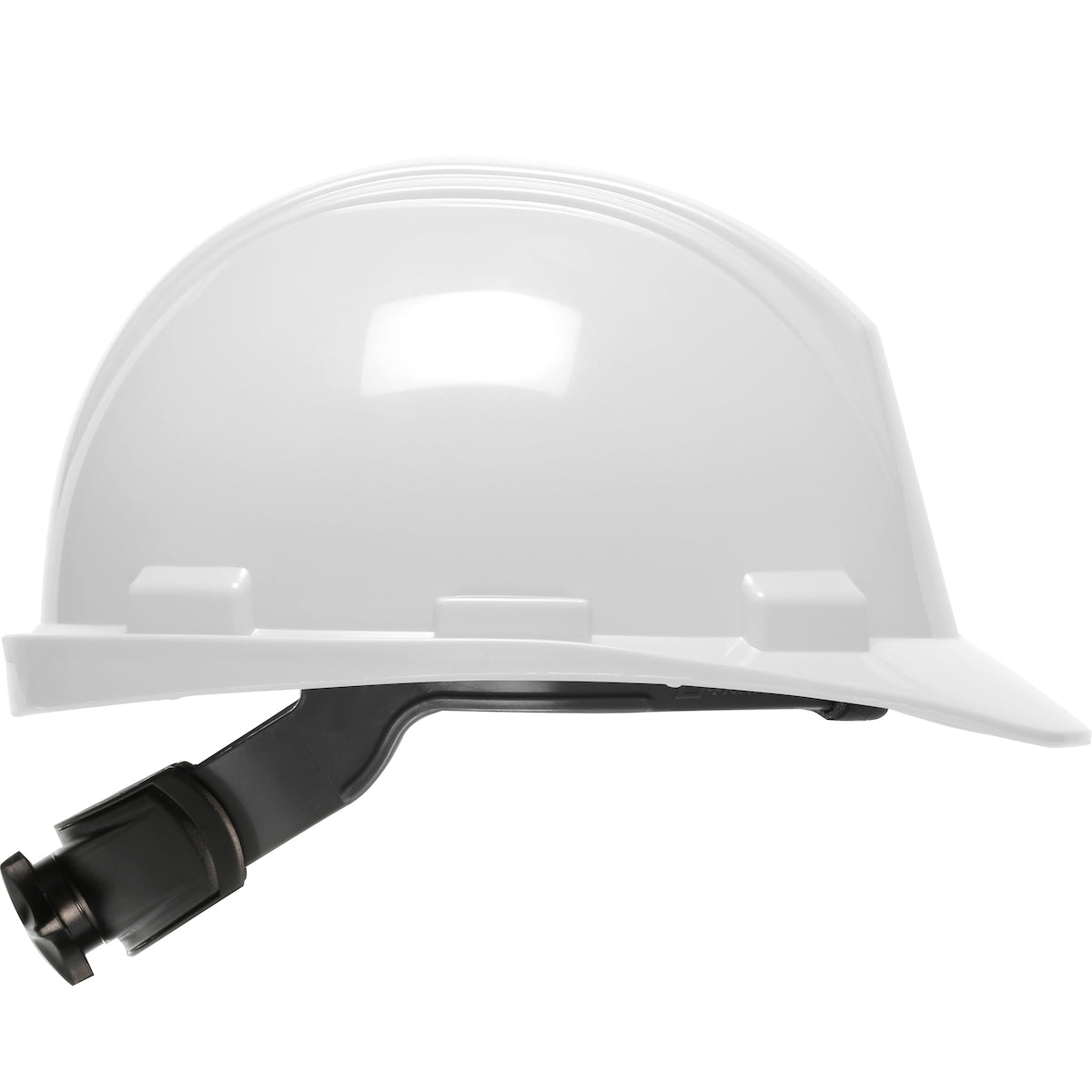Mont Blanc wheel ratchet class e type iI cap style hard hat in white | Side View