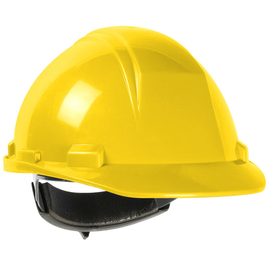 Mont Blanc wheel ratchet class e type iI cap style hard hat in yellow | Front Right View
