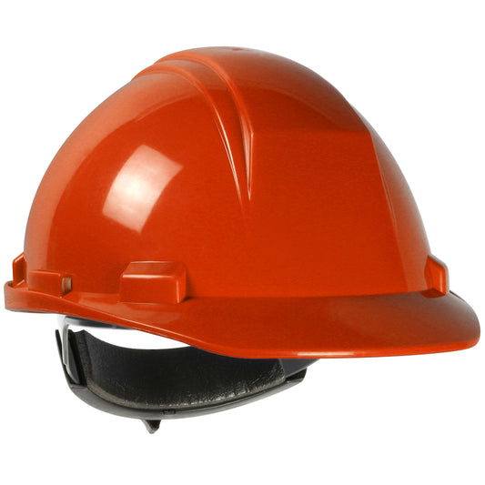 Mont Blanc wheel ratchet class e type iI cap style hard hat in orange | Front Right View