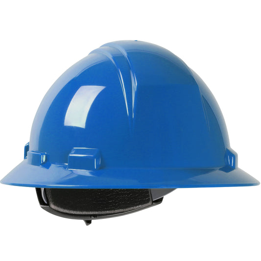 Kilimanjaro wheel ratchet class e type I full brim hard hat in blue | Front Right View