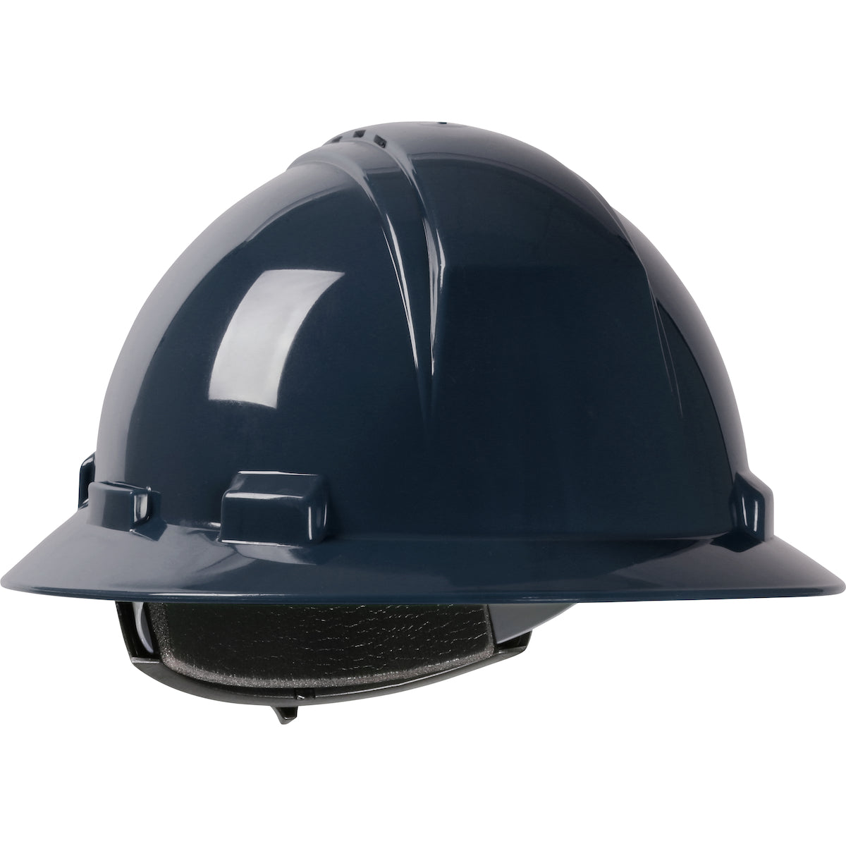 Kilimanjaro wheel ratchet class c type I full brim hard hat in navy | Front Right View