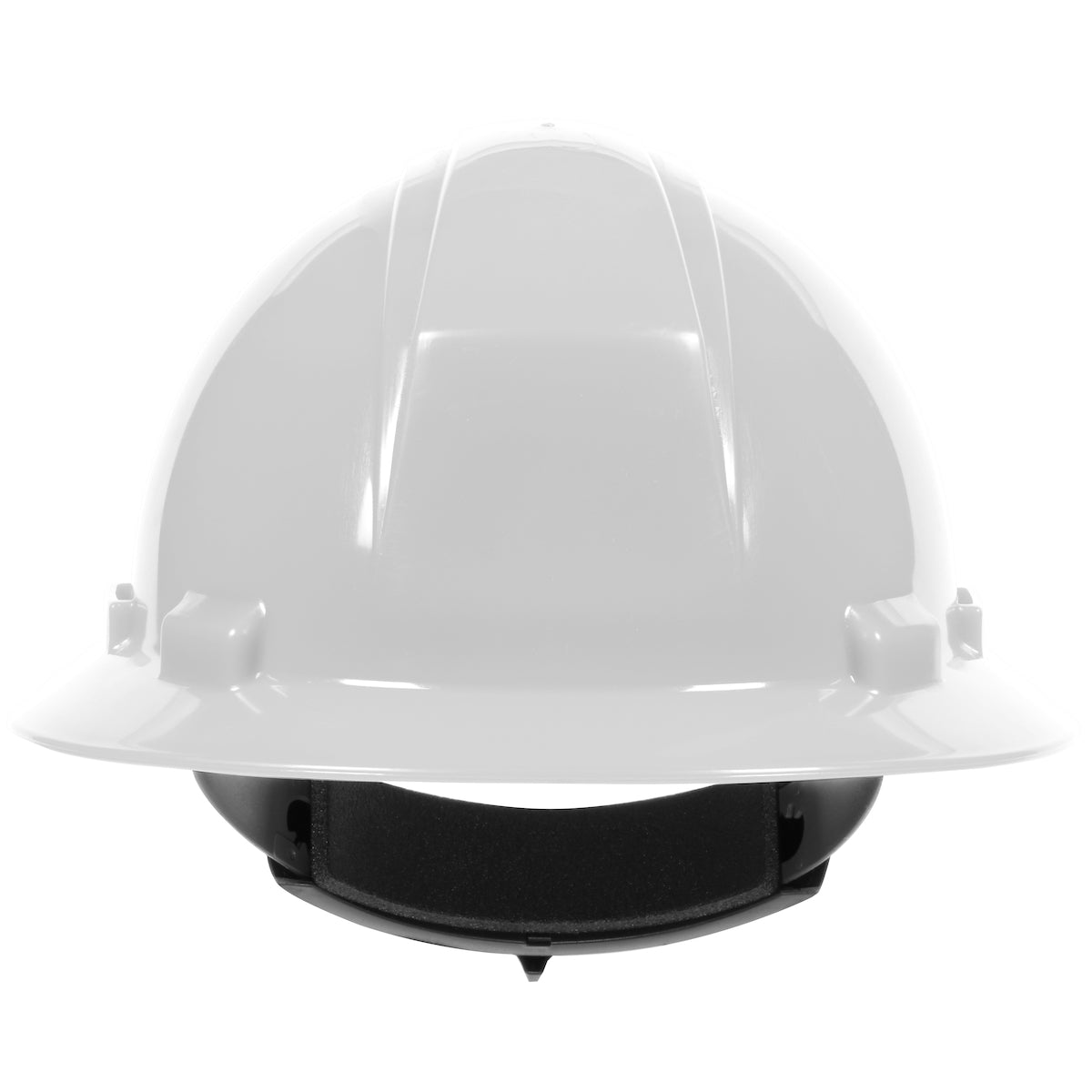 Kilimanjaro wheel ratchet class e type iI full brim hard hat in white | Front View