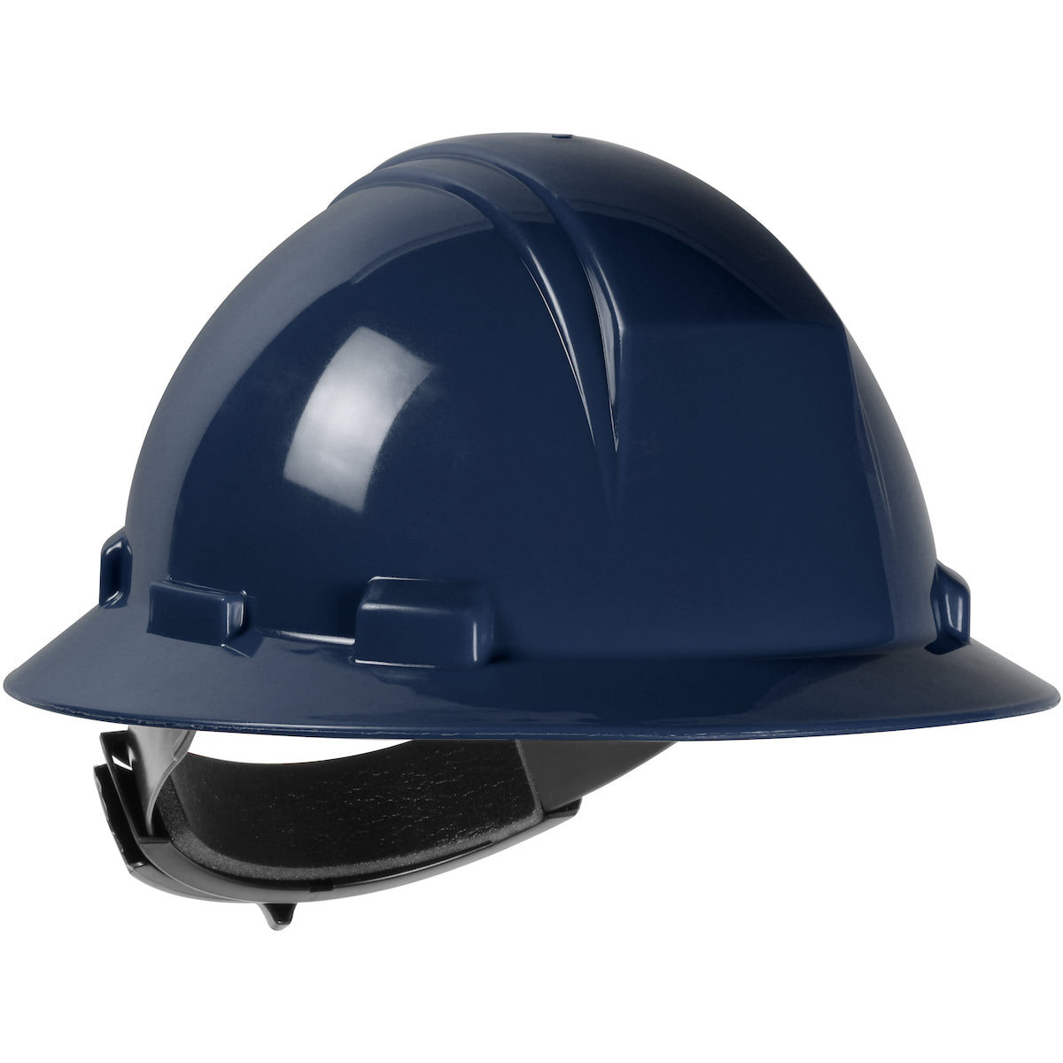 Kilimanjaro wheel ratchet class e type iI full brim hard hat in navy | Front Right View