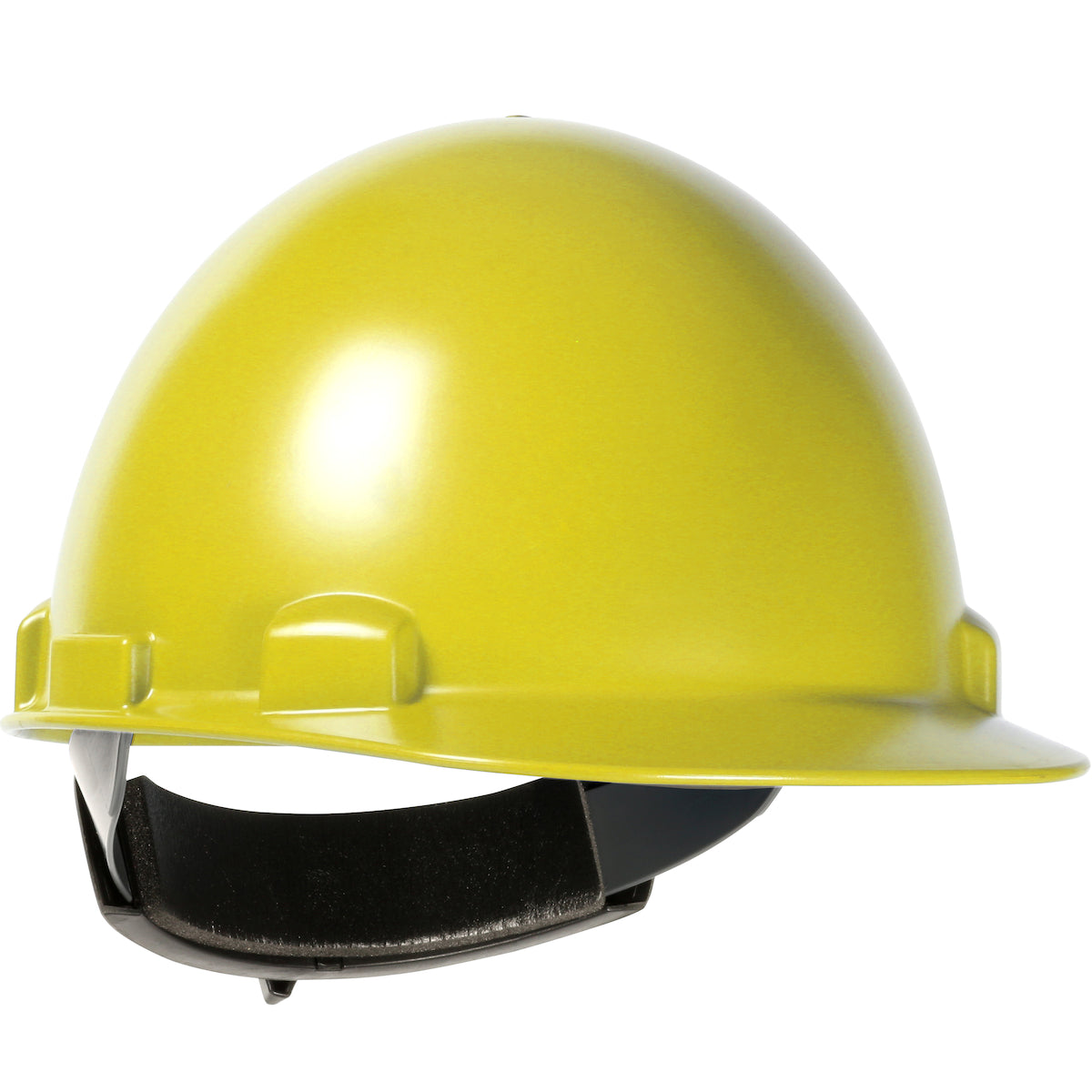 Stromboli swing ratchet class e type I cap style hard hat in yellow | Front Right View