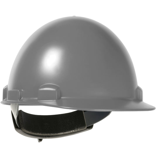 Stromboli swing ratchet class e type I cap style hard hat in gray | Front Right View