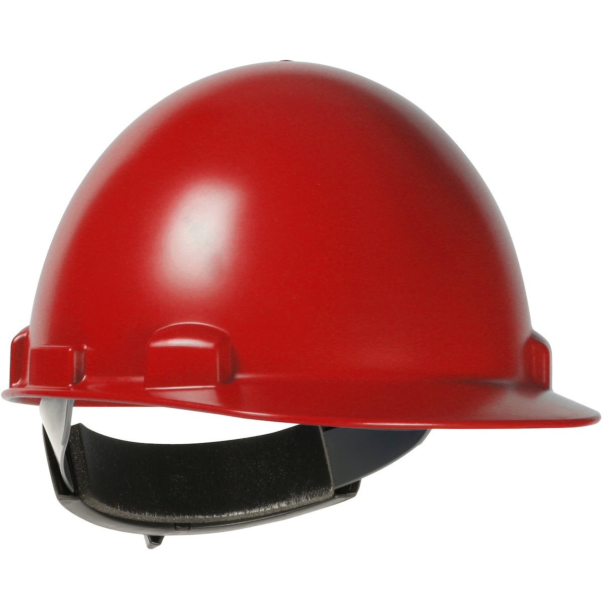 Stromboli wheel ratchet class e type I cap style hard hat in red | Front Right View