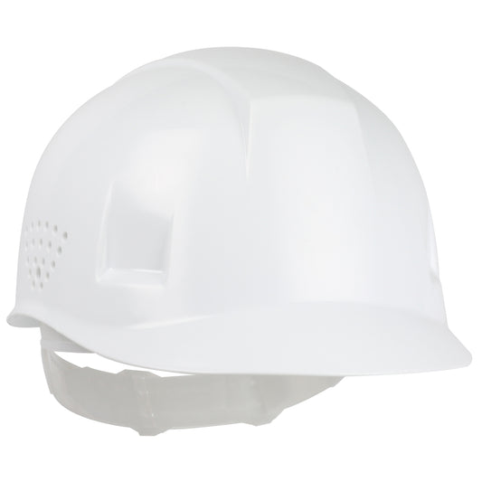 4-point plastic suspension bump cap in white | Front Right View